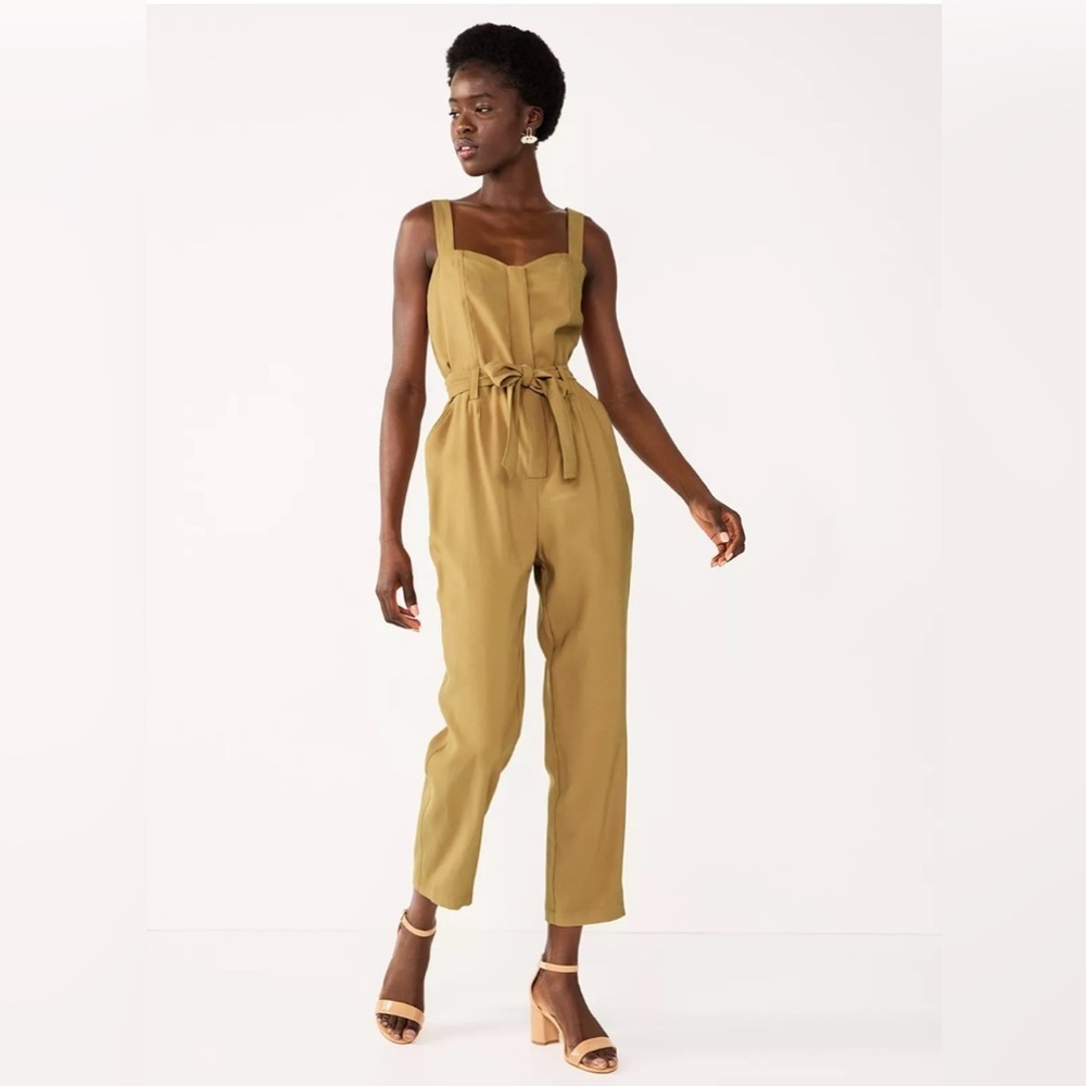 Nine West Sweetheart Tapered Jumpsuit Sergio Olive XXL